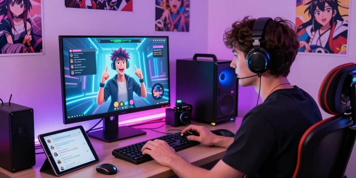 Engaging NSFW AI chat experience with animated character in a vibrant virtual setup.