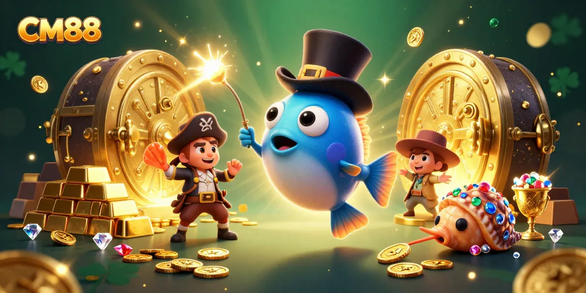 Win big at CM88 with a vibrant, illustrated scene of treasure and excitement.