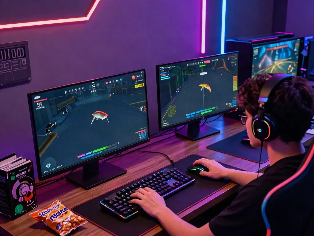 Player enjoying the thrilling fish shooting game on trang chủ tx88 with vibrant accessories.