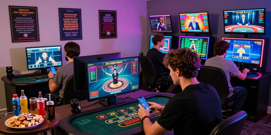 Engaging online gambling scene featuring players on ok8386.guide immersed in live casino games with vibrant graphics and social atmosphere.