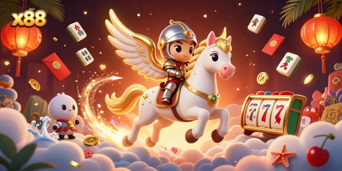 Experience the excitement of x88 with a vibrant 3D illustration of gaming adventures.
