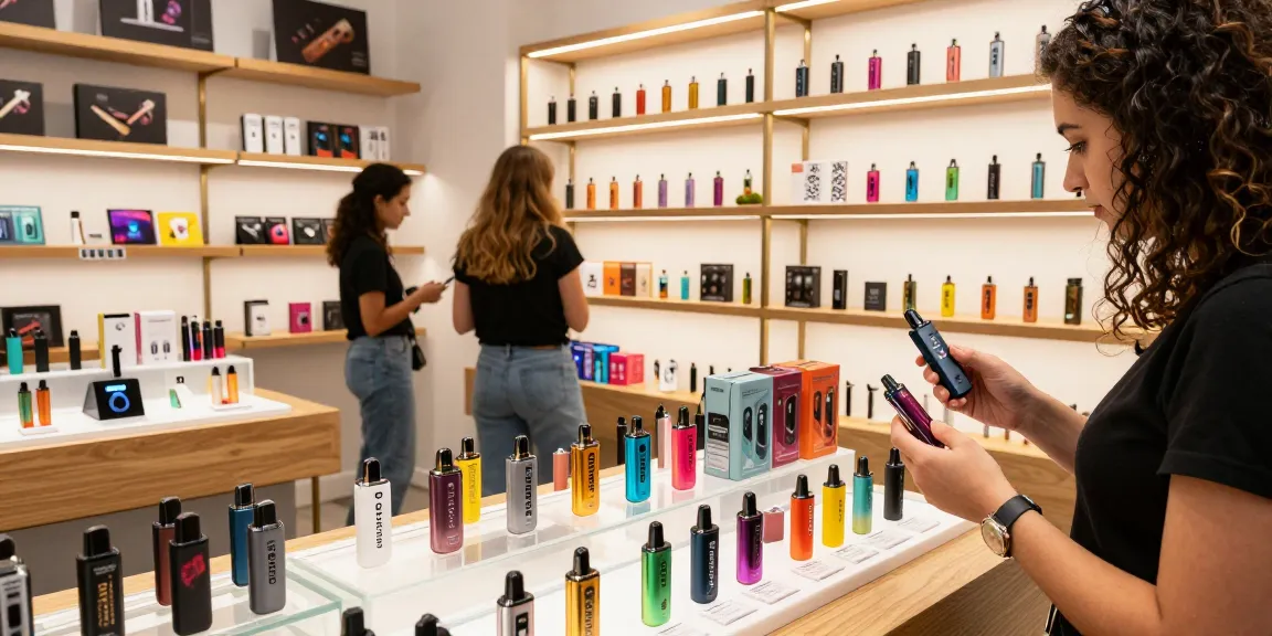 Top disposable vapes shop in USA with diverse selections and inviting atmosphere showcasing popular vaping flavors.