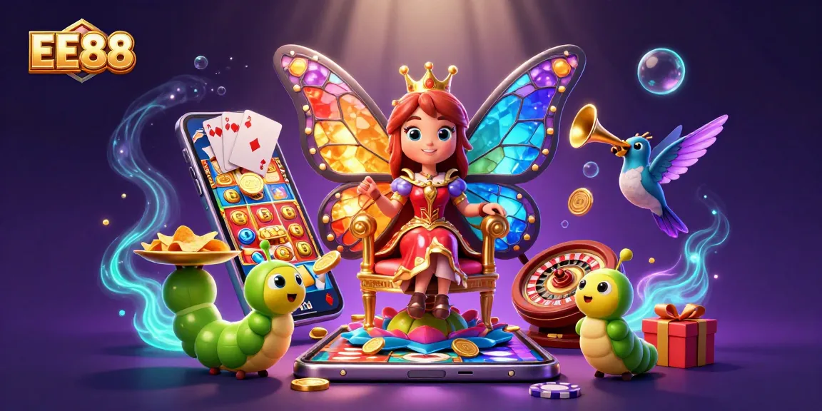 Experience the enchanting world of EE88 with iconic characters, slot games, and vibrant graphics.