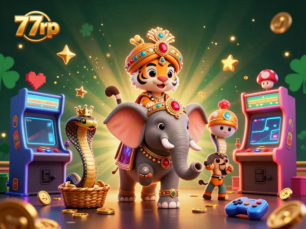 Experience excitement with 77rp—a vibrant 3D casino scene showcasing adventurous characters and gaming elements.