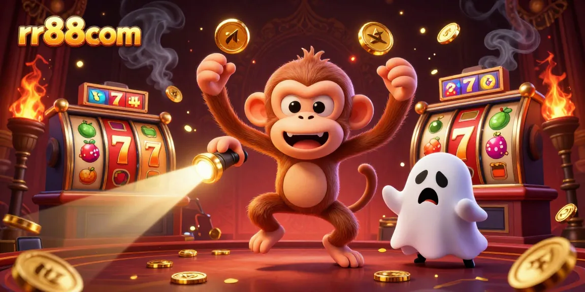 Engage with rr88com's exciting slot reels and golden treasures in a dynamic casino scene.