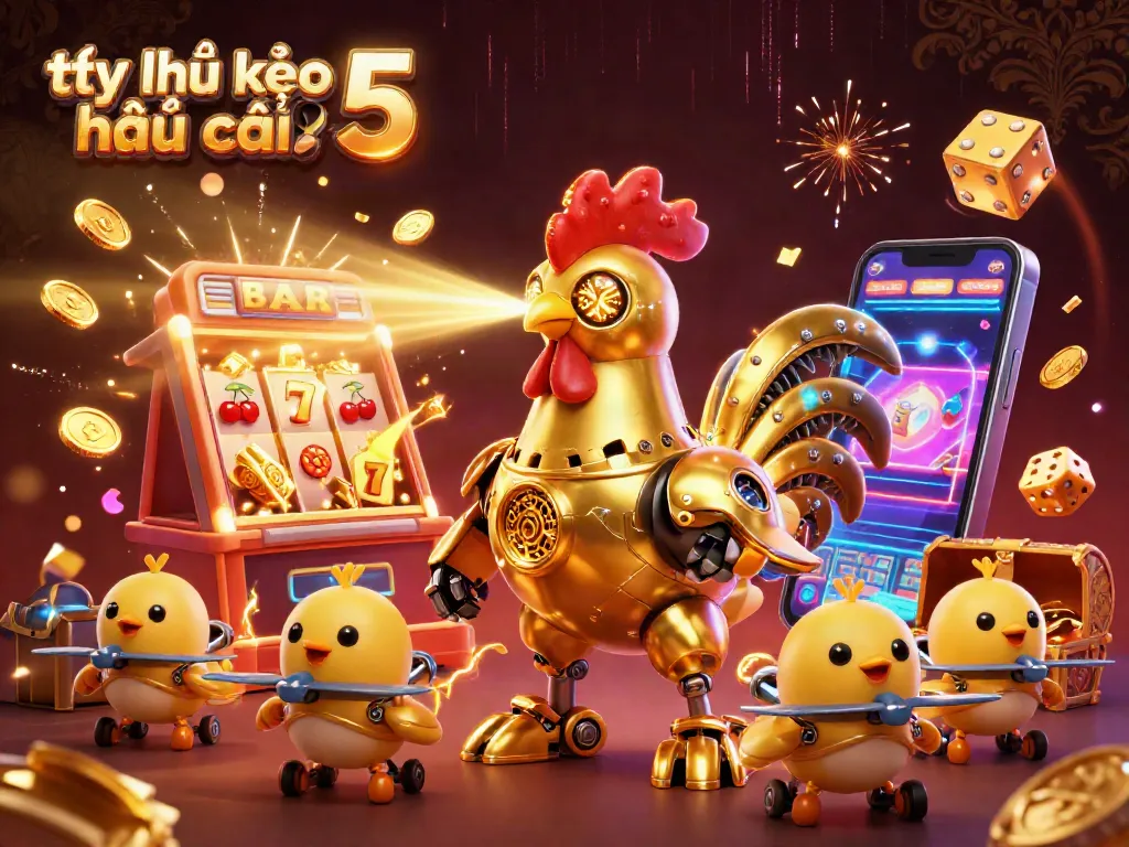 Engage in thrilling action with tỷ lệ kèo nhà cái 5 as golden rooster robot and chick drones create a casino spectacle.
