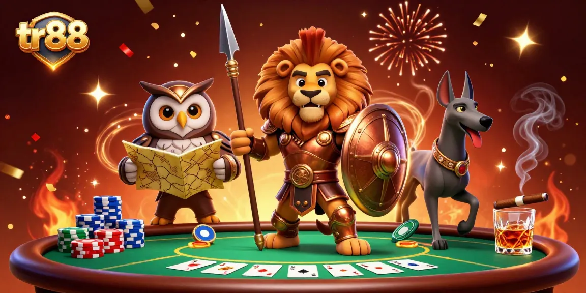 Experience thrilling poker action at TR88 with vibrant characters and dynamic game elements