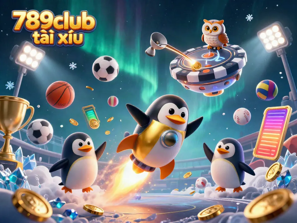 Experience the excitement of 789club tài xỉu with golden coins and a dynamic casino theme in a thrilling 3D illustration.