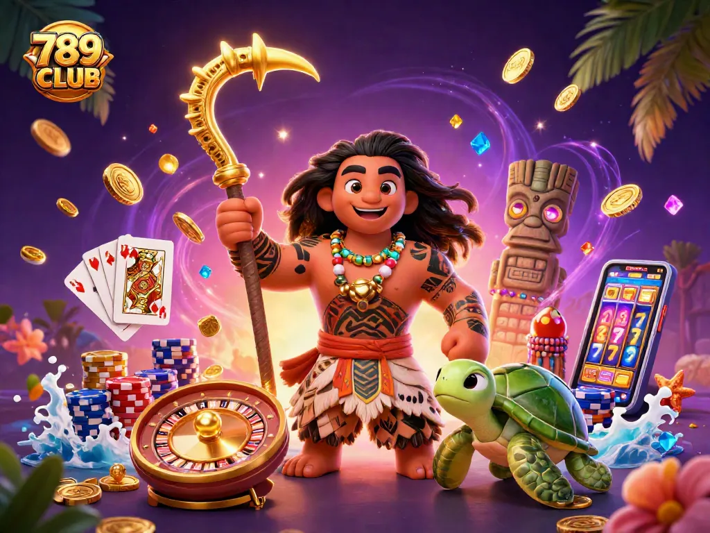 Engage in thrilling gameplay at 789CLUB with vibrant casino elements and dynamic scenes.