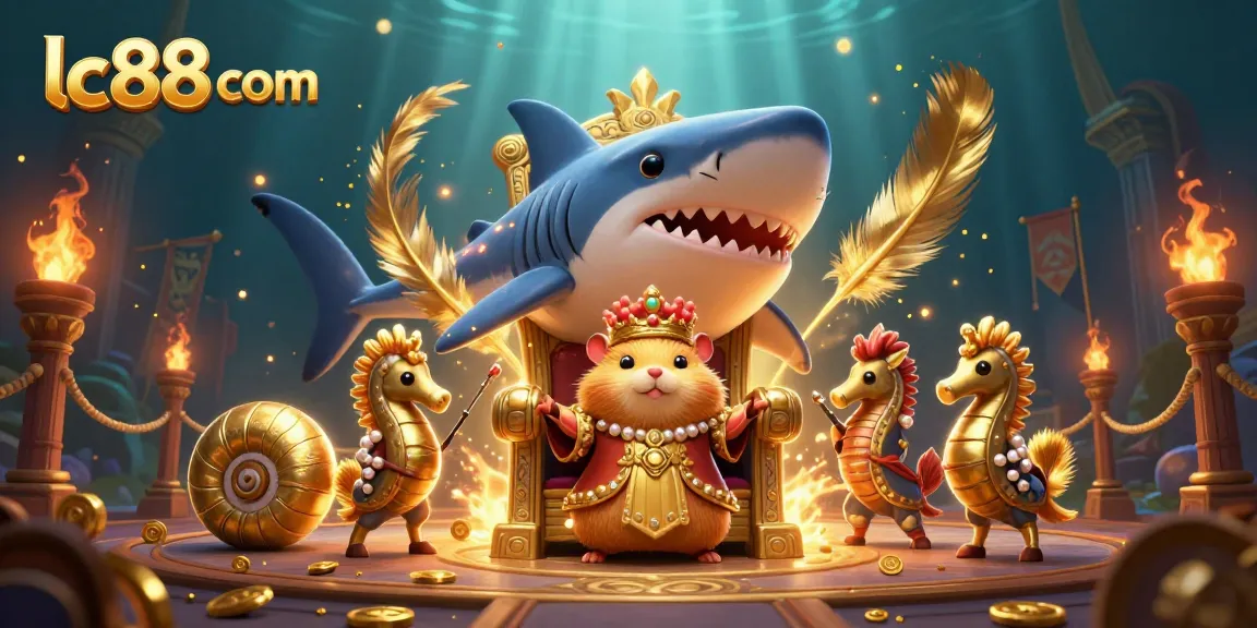 Play exciting games on lc88 com featuring a golden hamster king and 3D casino elements.