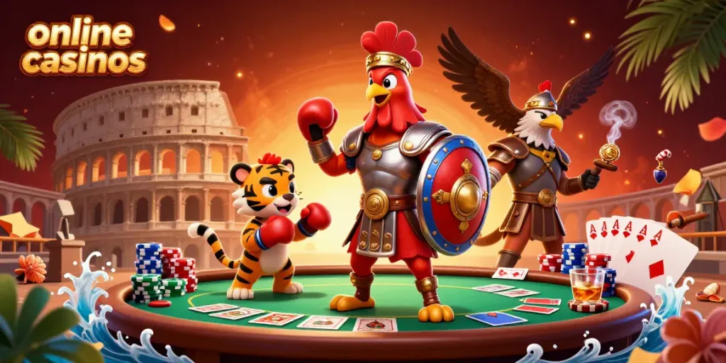 Engage with exciting online casinos featuring dynamic poker action and colorful characters.