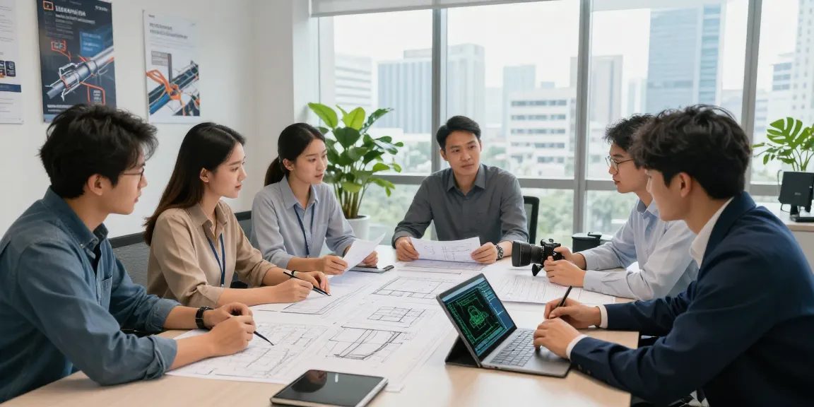 Team of structural engineering consultants collaborating in an office, showcasing professional expertise in Structural Engineering Consultant Canada.