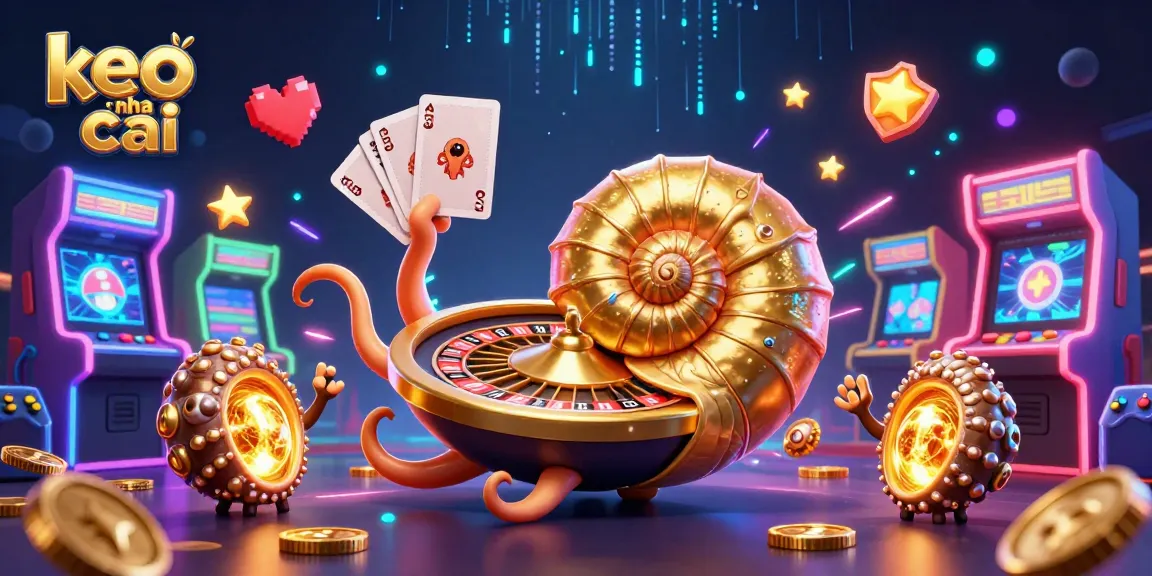 Engage with the vibrant keo nha cai scene featuring a giant nautilus roulette and glowing ammonite companions.