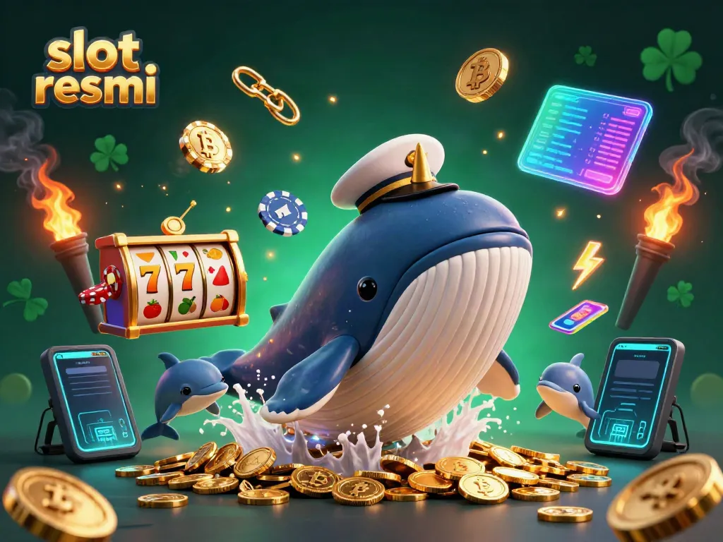 Experience the excitement of slot resmi with a vibrant 3D illustration featuring colorful casino elements.