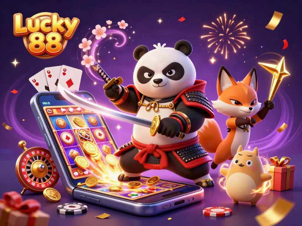 Engage in thrilling Lucky 88 experiences with amazing 3D characters and dynamic casino elements.