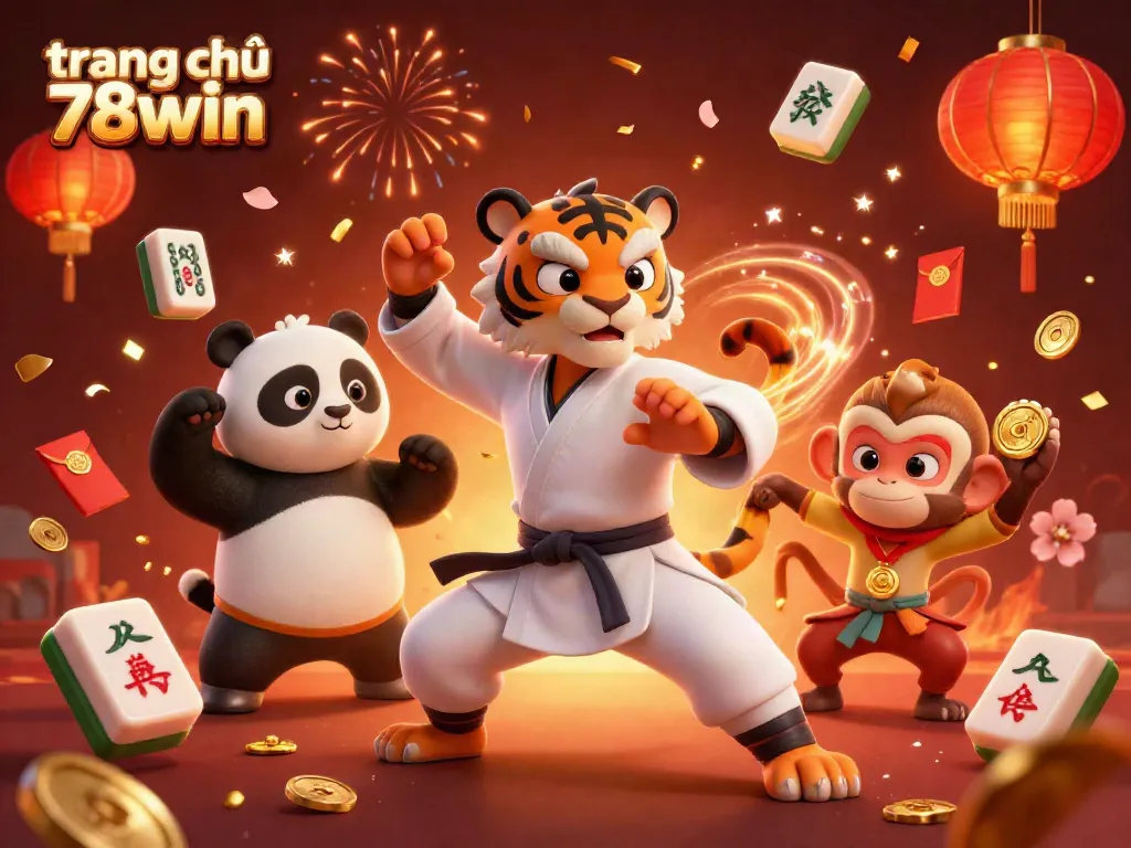 Engage with the vibrant world of trang chủ 78win, featuring kung fu characters in an exciting gaming environment.