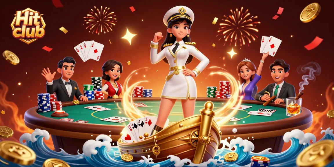 Experience thrilling action at Hit club with a lively poker scene, vibrant colors, and dynamic gameplay.