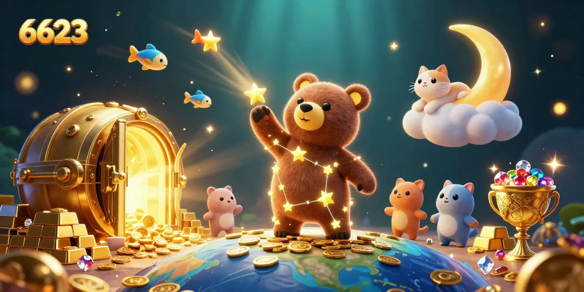 Experience the thrill of 6623 jackpot spins surrounded by treasure and cosmic wonders.