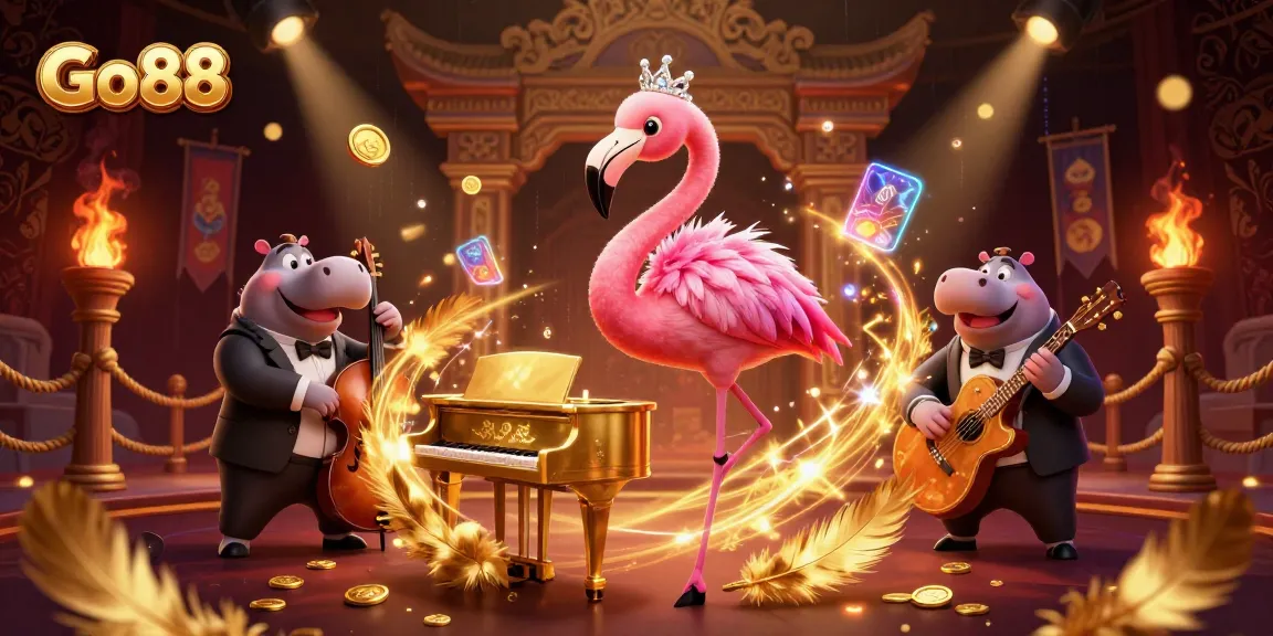 Experience the vibrant world of Go88 with casino characters and dazzling elements as they entertain in style.