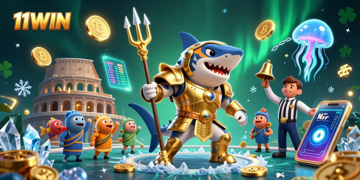 Experience thrilling gameplay at 11WIN with a vibrant underwater casino scene showcasing excitement and energy.