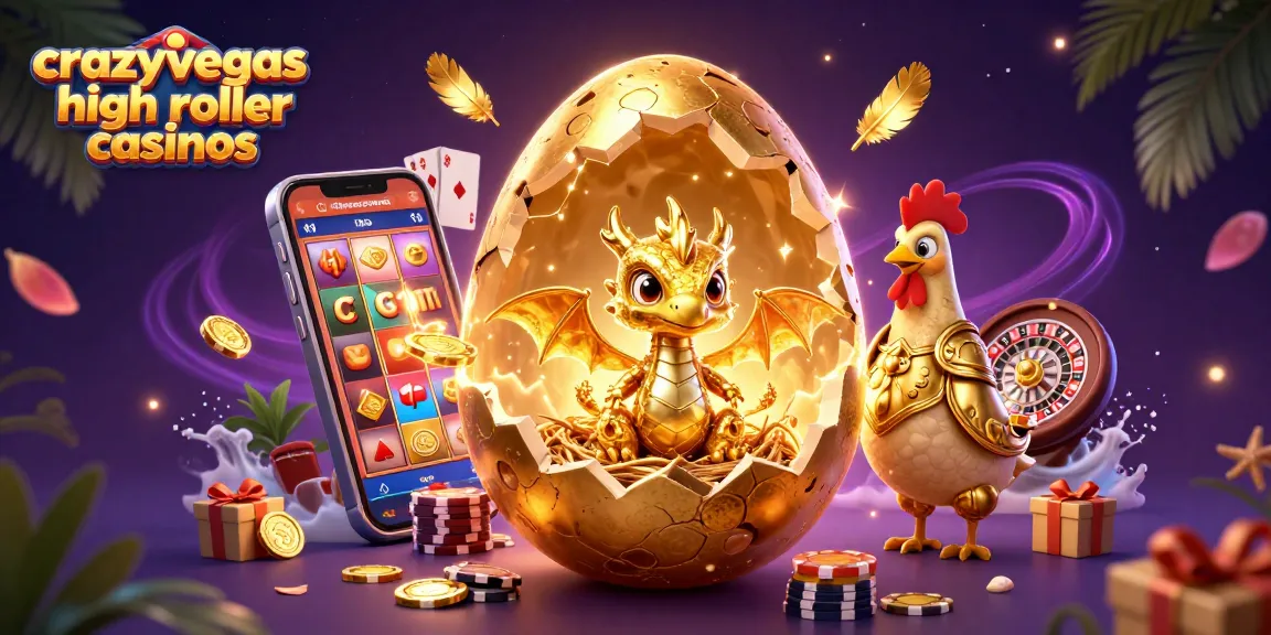 Spin to win at crazyvegas high roller casinos with golden dragon and vibrant slot games.