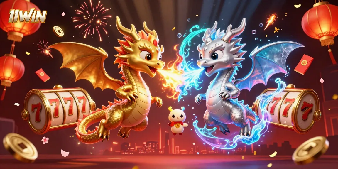 Experience the excitement of 11WIN with dynamic dragons and vibrant slot reels.