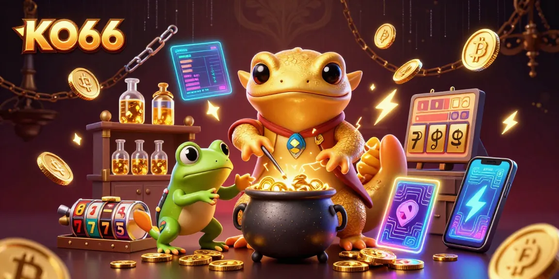 Experience exciting gameplay at KO66 with 3D illustrations of gold alchemy and dynamic slot elements.